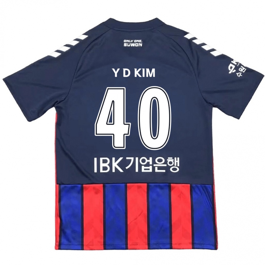 Enfant Football Maillot Do-Yoon Kim #40 Bleu Rouge Tenues Domicile 2024/25