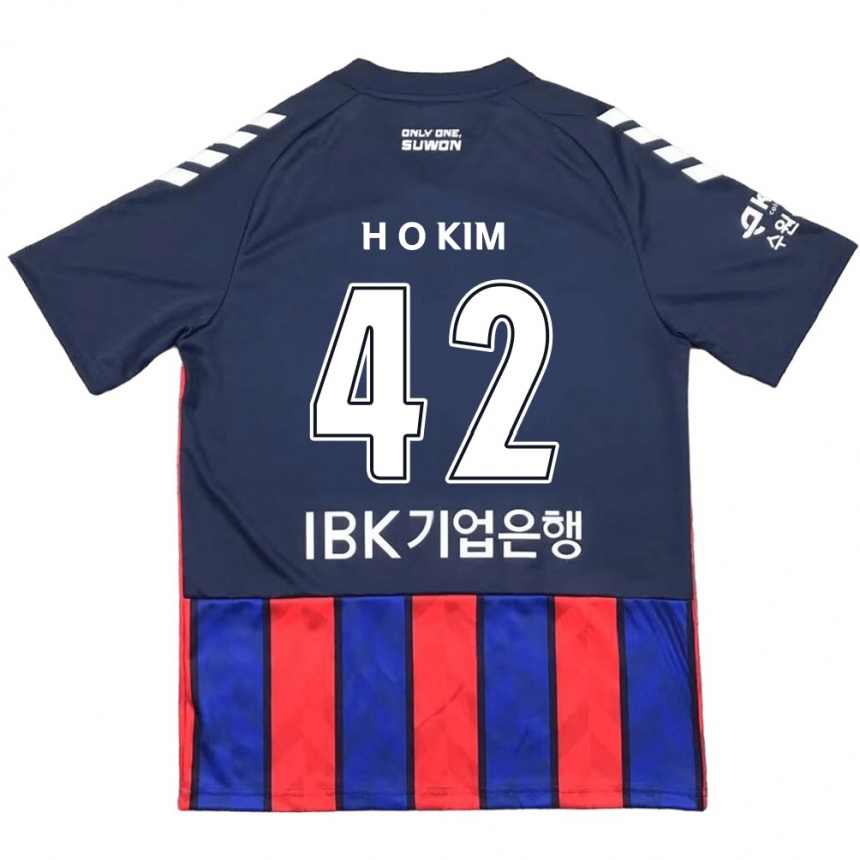 Enfant Football Maillot One-Hyung Kim #42 Bleu Rouge Tenues Domicile 2024/25