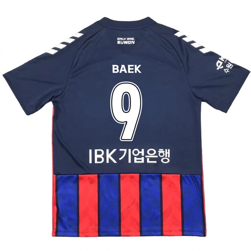 Enfant Football Maillot Kyeong Baek #9 Bleu Rouge Tenues Domicile 2024/25