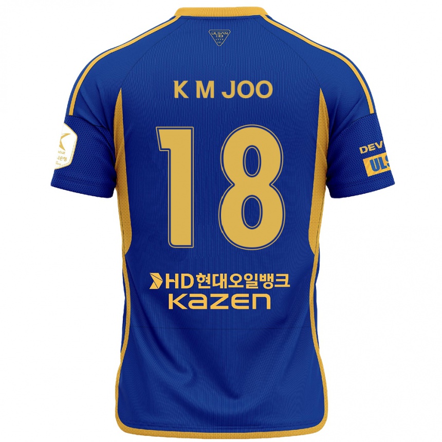 Enfant Football Maillot Min-Kyu Joo #18 Bleu Jaune Tenues Domicile 2024/25