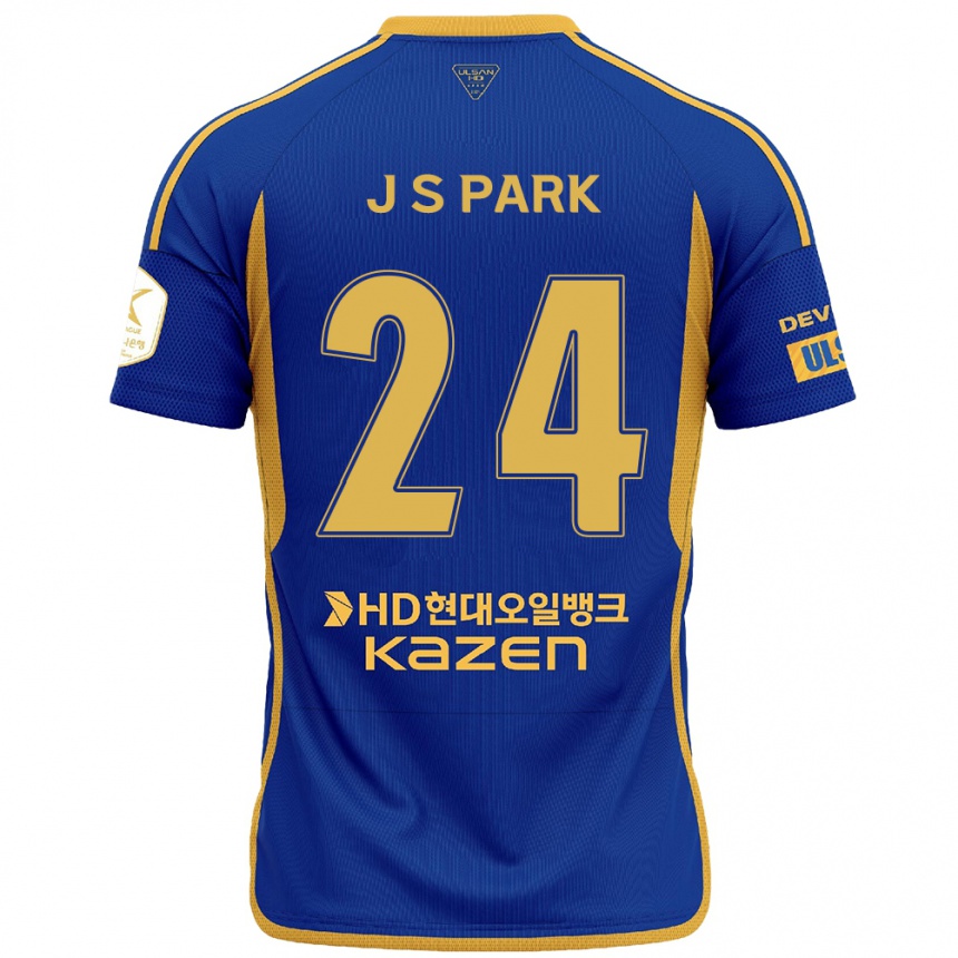 Enfant Football Maillot Sang-Jun Park #24 Bleu Jaune Tenues Domicile 2024/25