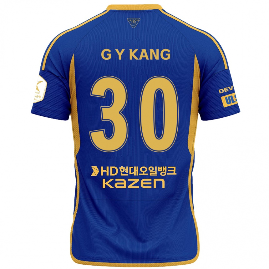 Enfant Football Maillot Yun-Gu Kang #30 Bleu Jaune Tenues Domicile 2024/25