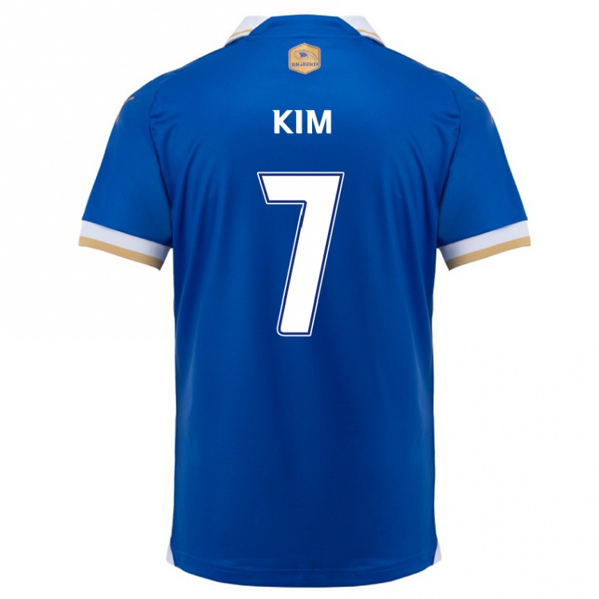 Enfant Football Maillot Hyun Kim #7 Bleu Blanc Tenues Domicile 2024/25