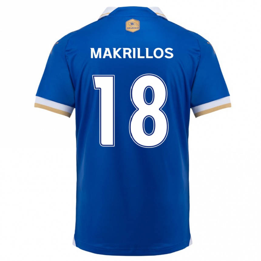 Enfant Football Maillot Peter Makrillos #18 Bleu Blanc Tenues Domicile 2024/25