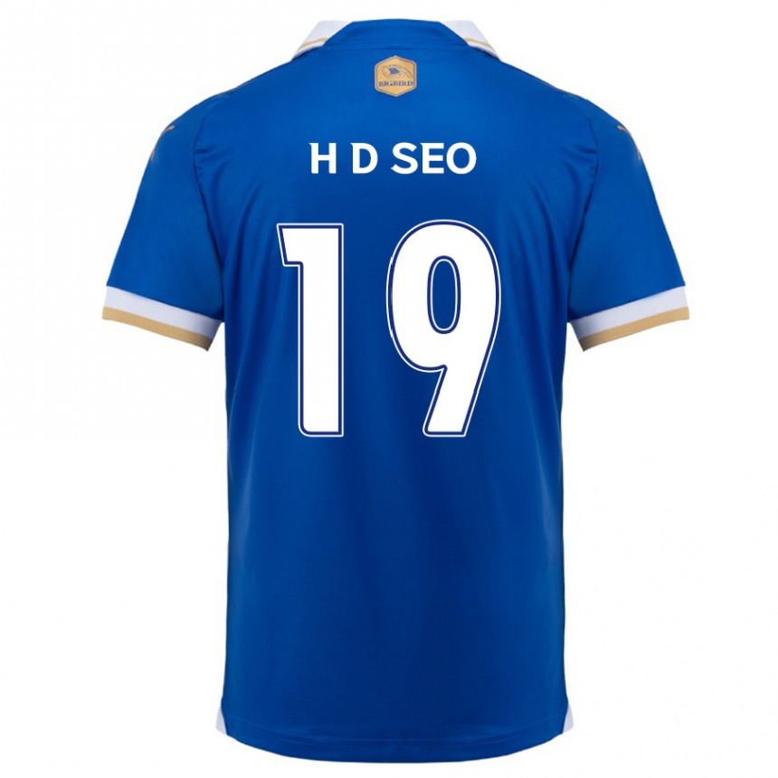 Enfant Football Maillot Dong-Han Seo #19 Bleu Blanc Tenues Domicile 2024/25