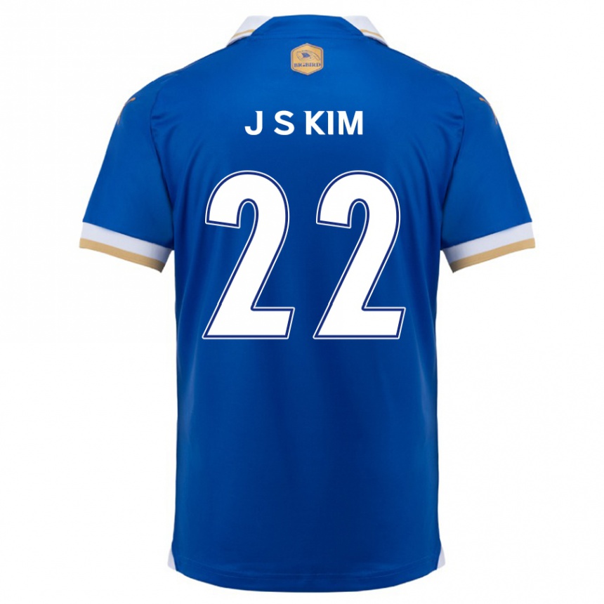 Enfant Football Maillot Sang-Jun Kim #22 Bleu Blanc Tenues Domicile 2024/25