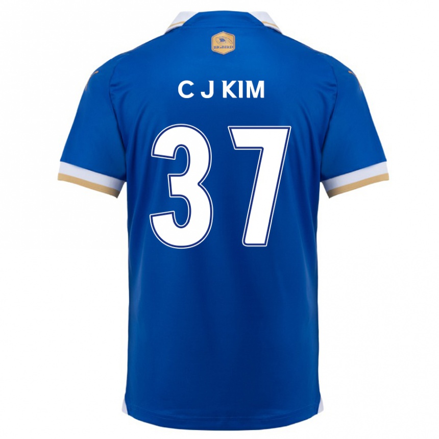 Enfant Football Maillot Joo-Chan Kim #37 Bleu Blanc Tenues Domicile 2024/25