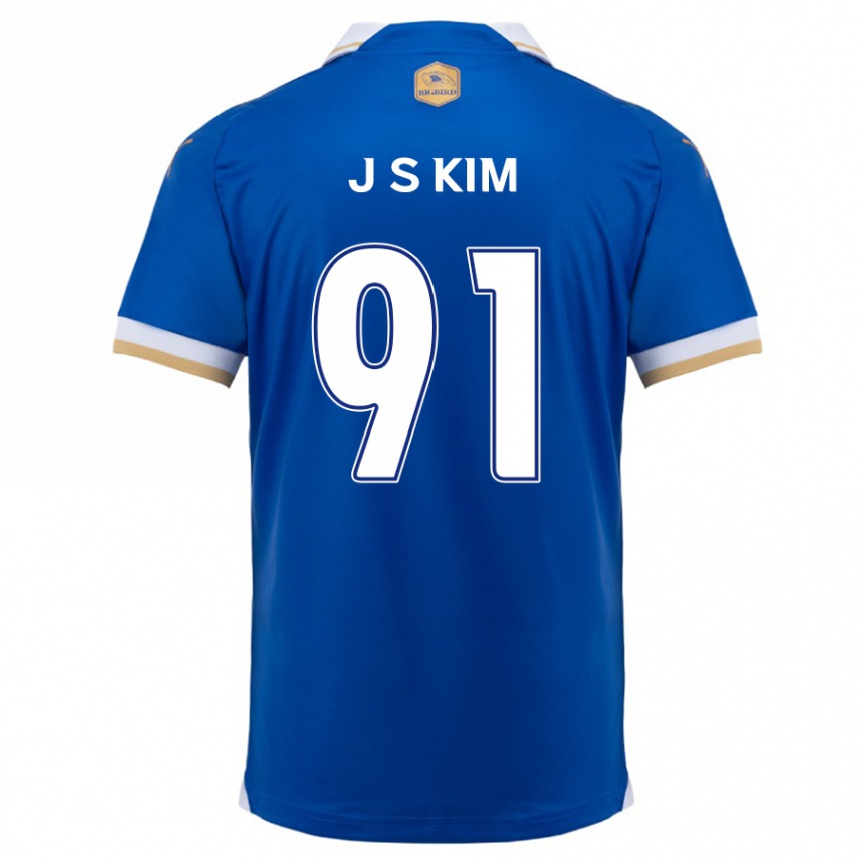 Enfant Football Maillot Seong-Ju Kim #91 Bleu Blanc Tenues Domicile 2024/25