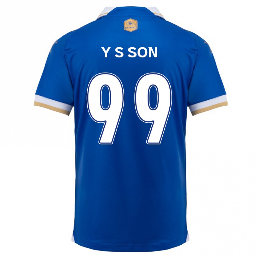 Enfant Football Maillot Suk-Yong Son #99 Bleu Blanc Tenues Domicile 2024/25