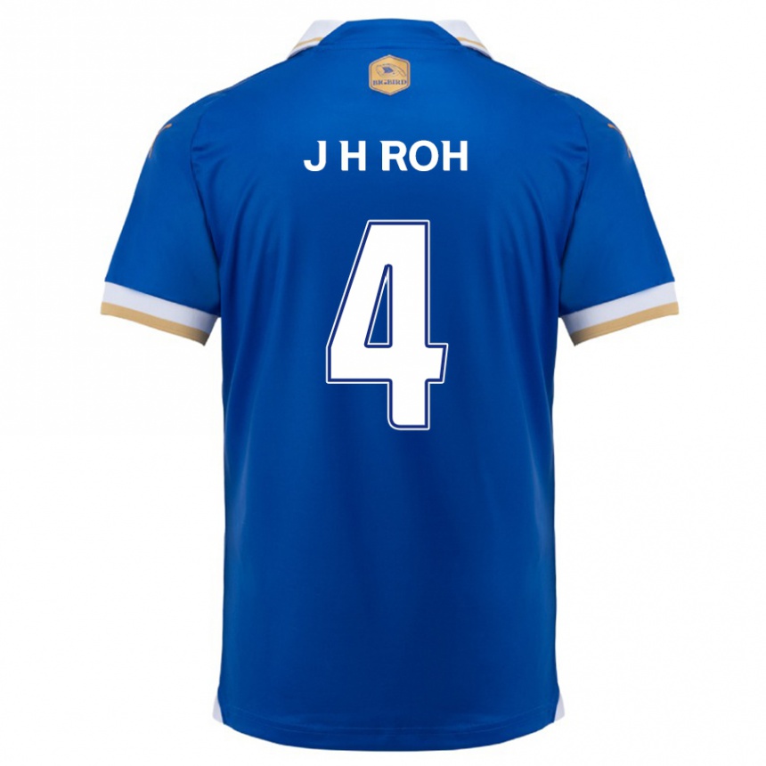 Enfant Football Maillot Hyun-Jun Roh #4 Bleu Blanc Tenues Domicile 2024/25