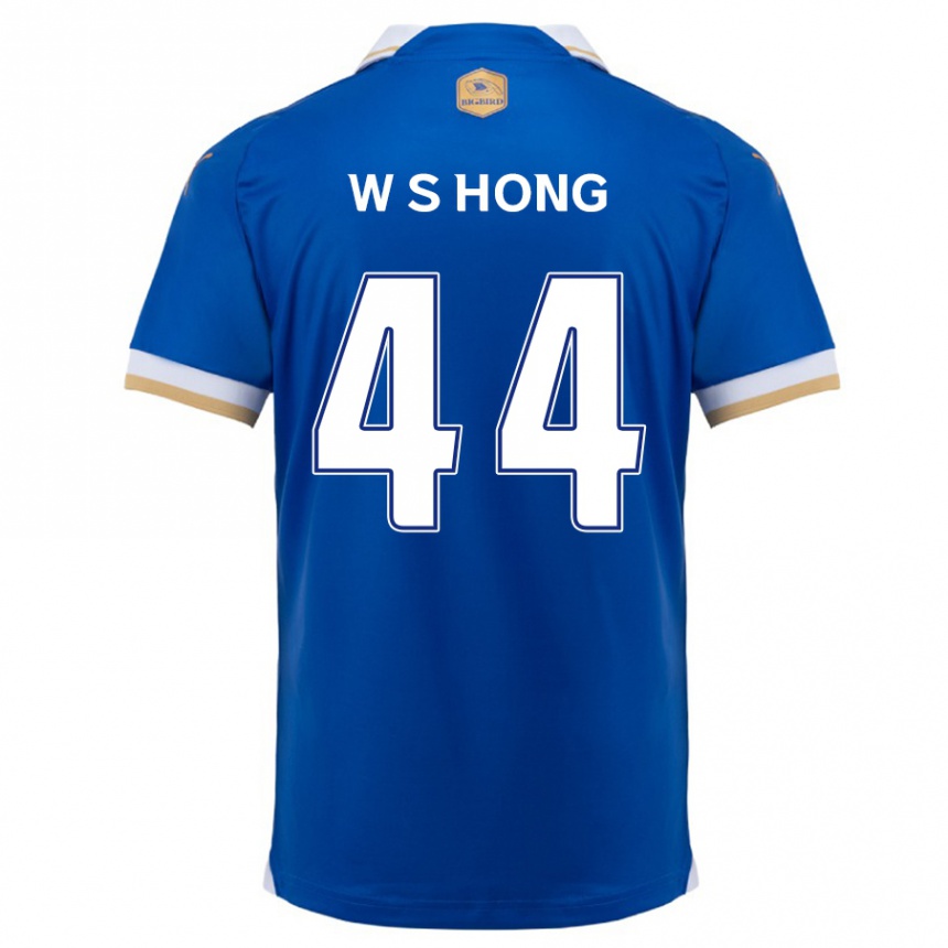 Enfant Football Maillot Sang-Won Hong #44 Bleu Blanc Tenues Domicile 2024/25