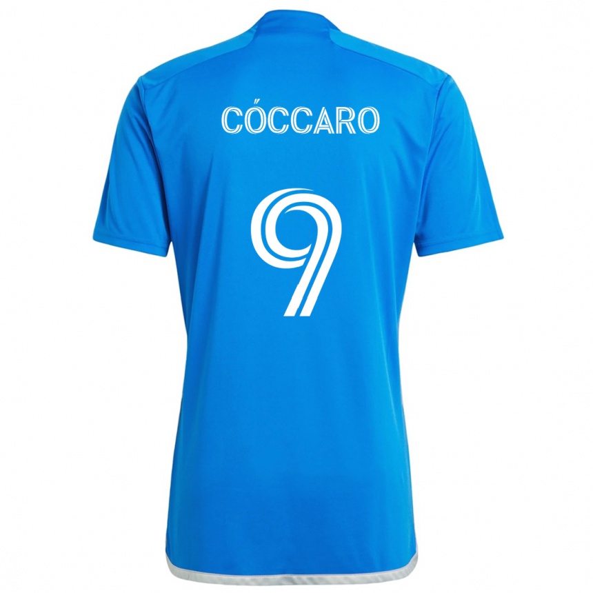 Enfant Football Maillot Matías Cóccaro #9 Bleu Blanc Tenues Domicile 2024/25