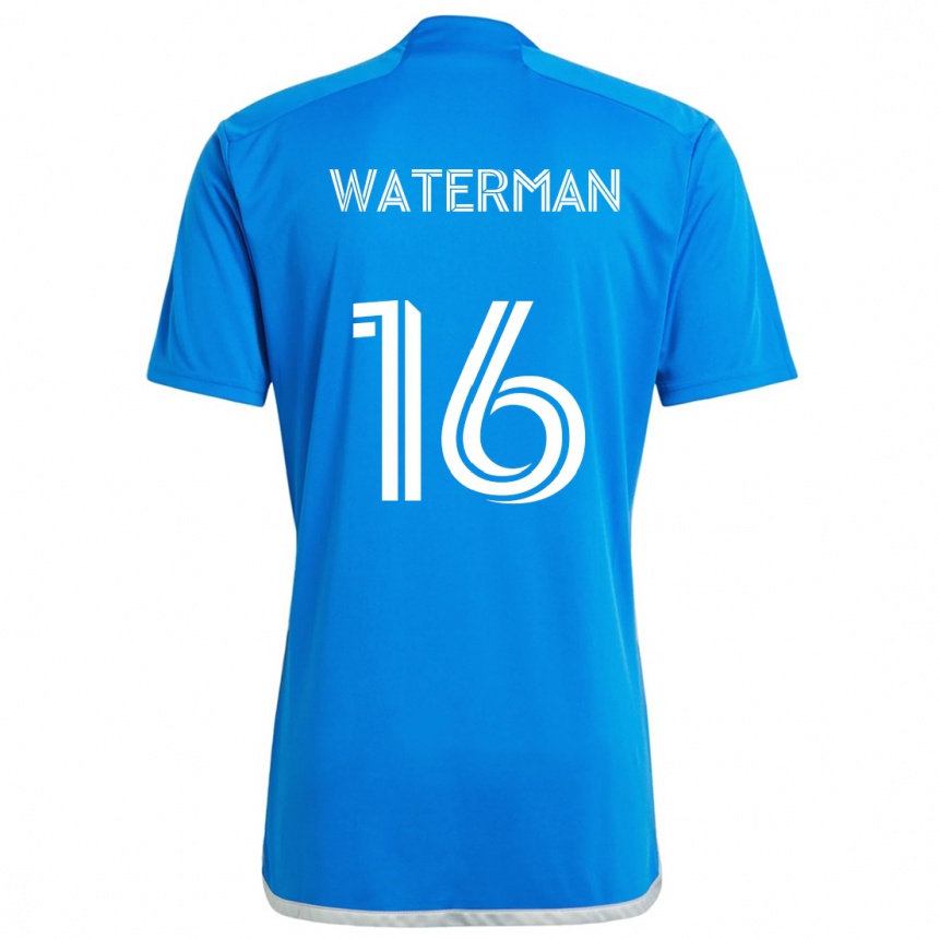 Enfant Football Maillot Joel Waterman #16 Bleu Blanc Tenues Domicile 2024/25