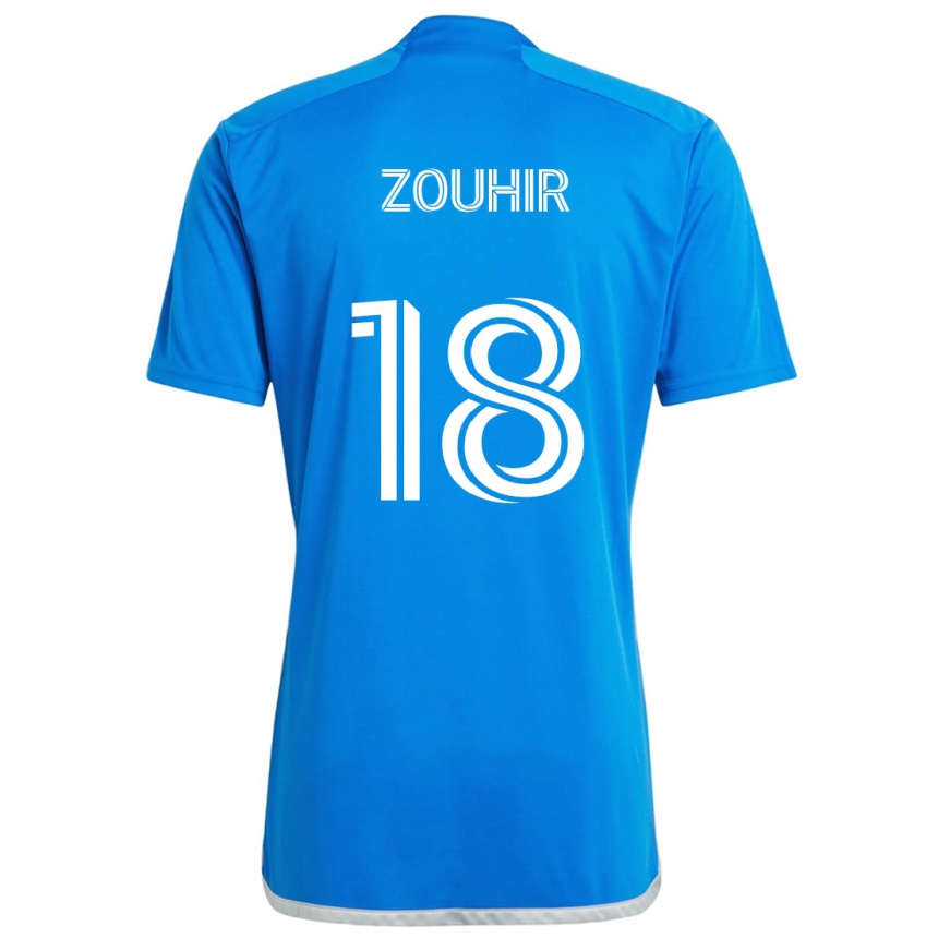 Enfant Football Maillot Rida Zouhir #18 Bleu Blanc Tenues Domicile 2024/25