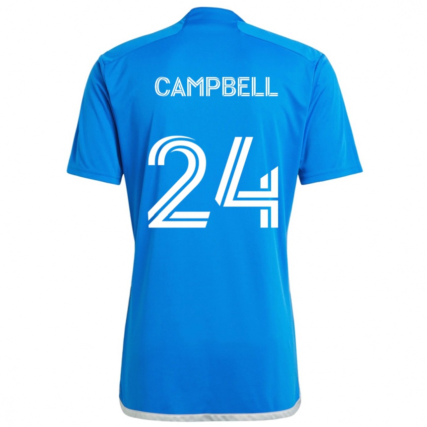 Enfant Football Maillot George Campbell #24 Bleu Blanc Tenues Domicile 2024/25