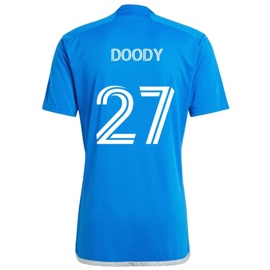 Enfant Football Maillot Grayson Doody #27 Bleu Blanc Tenues Domicile 2024/25