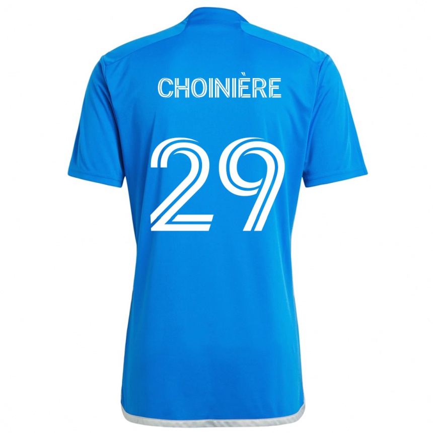 Enfant Football Maillot Mathieu Choinière #29 Bleu Blanc Tenues Domicile 2024/25