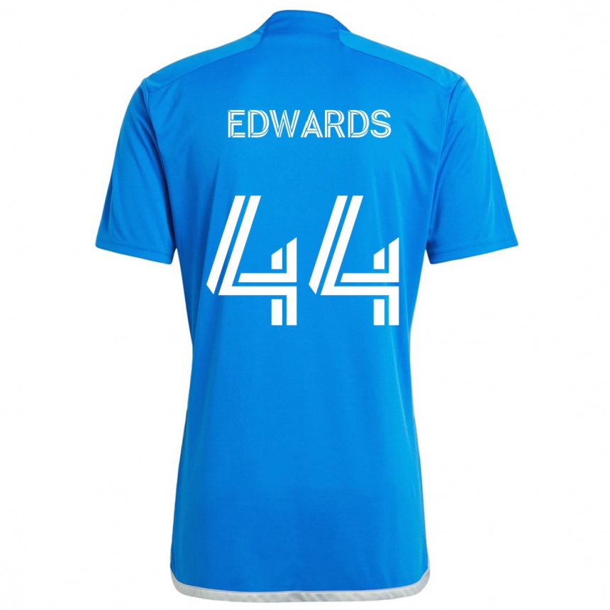 Enfant Football Maillot Raheem Edwards #44 Bleu Blanc Tenues Domicile 2024/25