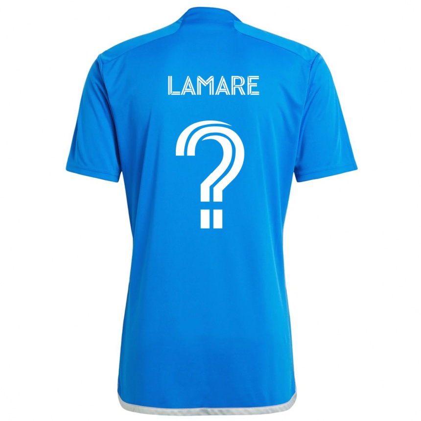 Enfant Football Maillot Samuel Lamare #0 Bleu Blanc Tenues Domicile 2024/25