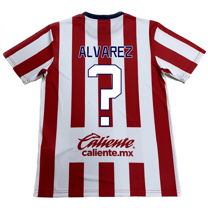 Enfant Football Maillot Sergio Álvarez #0 Rouge Blanc Tenues Domicile 2024/25