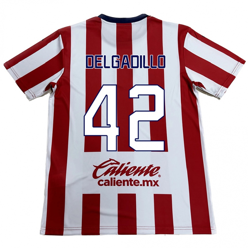 Enfant Football Maillot Diego Delgadillo #42 Rouge Blanc Tenues Domicile 2024/25