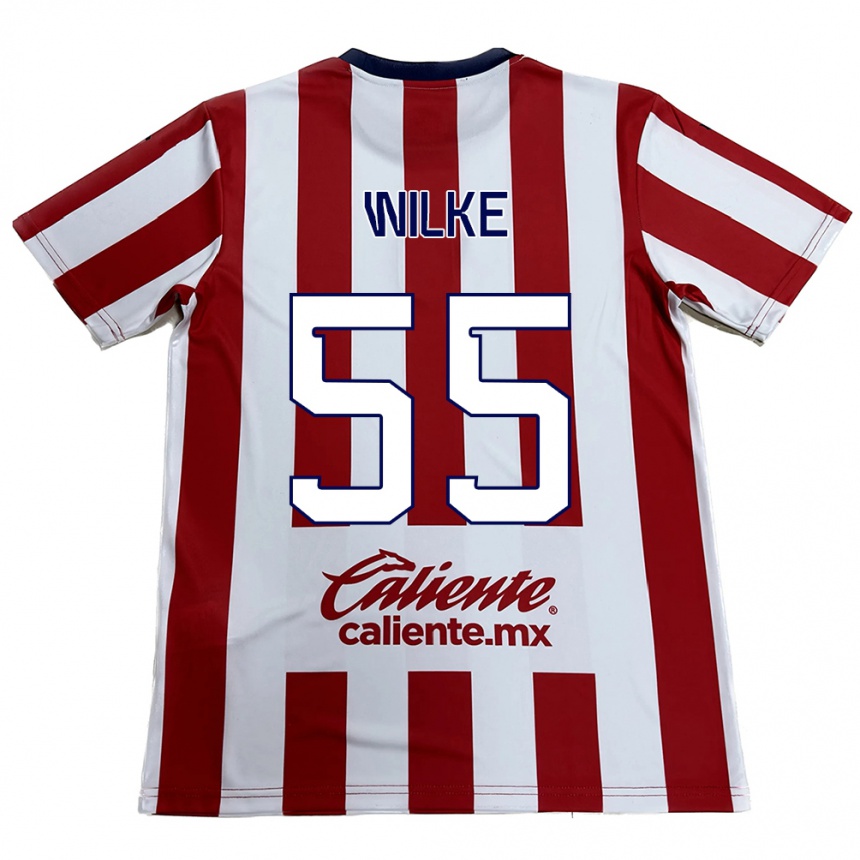 Enfant Football Maillot Teun Wilke #55 Rouge Blanc Tenues Domicile 2024/25