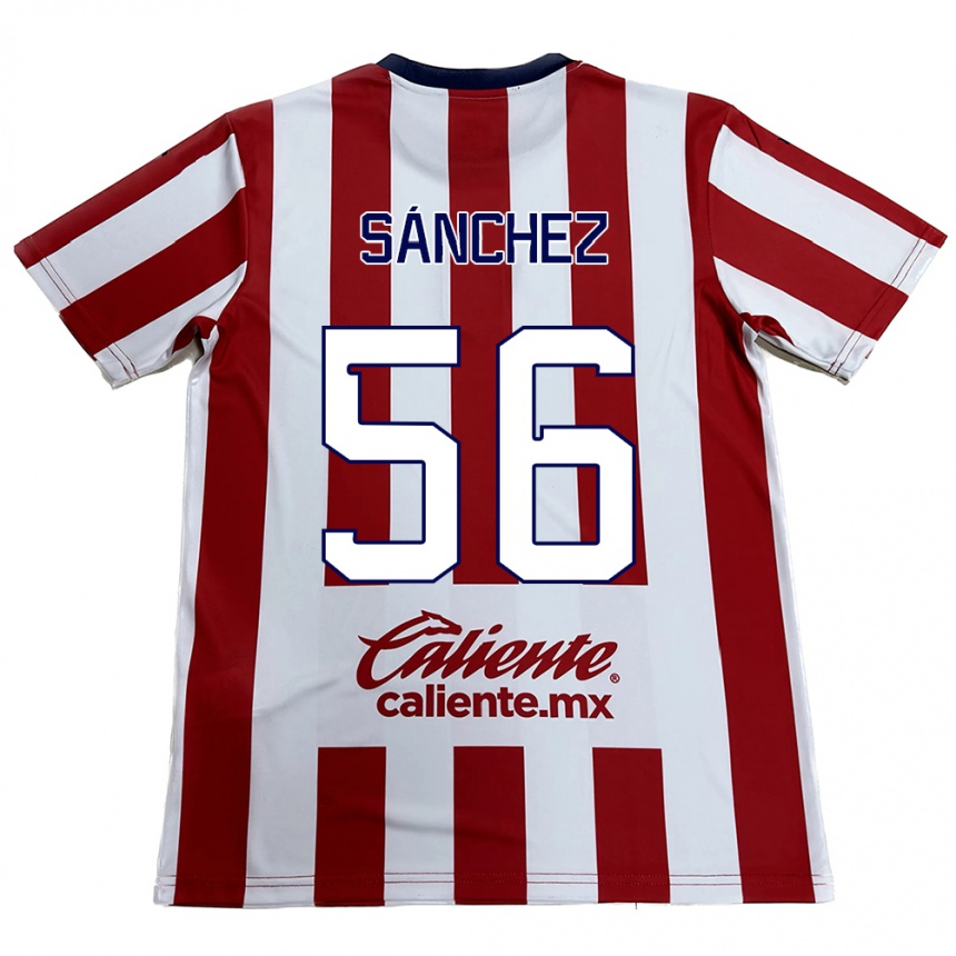 Enfant Football Maillot Benjamín Sánchez #56 Rouge Blanc Tenues Domicile 2024/25