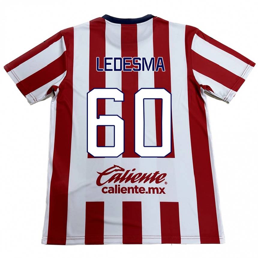 Enfant Football Maillot Luis Ledesma #60 Rouge Blanc Tenues Domicile 2024/25