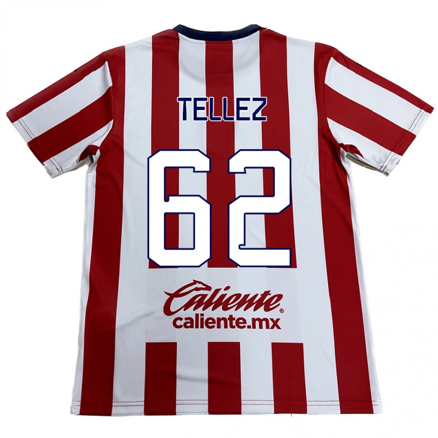 Enfant Football Maillot Brandon Téllez #62 Rouge Blanc Tenues Domicile 2024/25