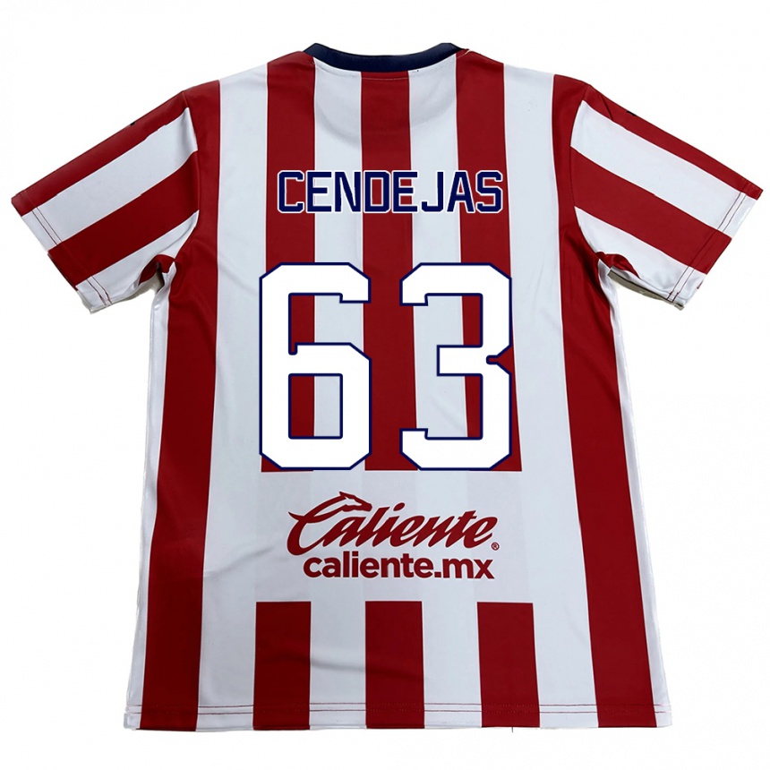 Enfant Football Maillot Matías Cendejas #63 Rouge Blanc Tenues Domicile 2024/25