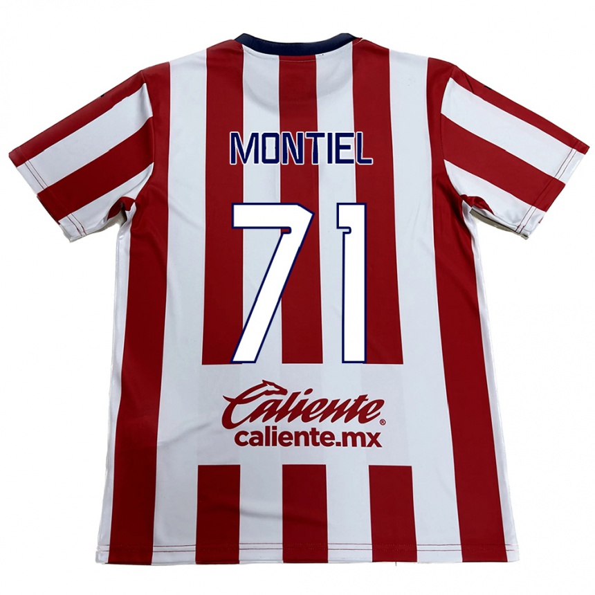 Enfant Football Maillot Erick Montiel #71 Rouge Blanc Tenues Domicile 2024/25