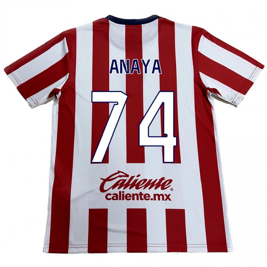 Enfant Football Maillot Mario Anaya #74 Rouge Blanc Tenues Domicile 2024/25