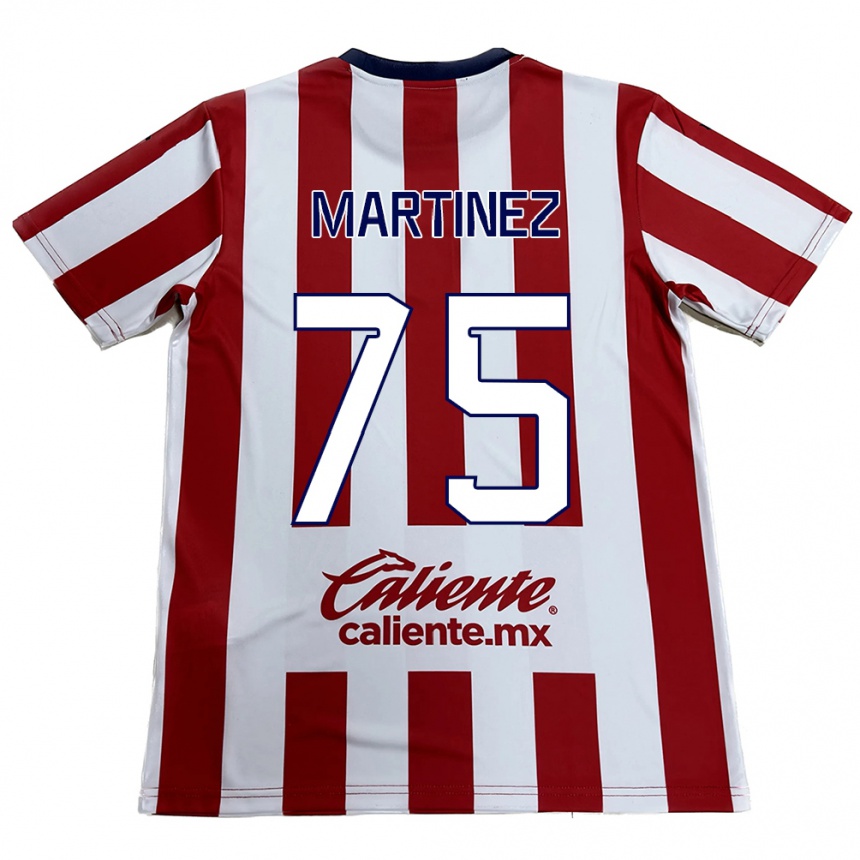 Enfant Football Maillot Isaac Martínez #75 Rouge Blanc Tenues Domicile 2024/25