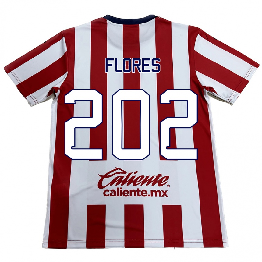 Enfant Football Maillot Daniel Flores #202 Rouge Blanc Tenues Domicile 2024/25