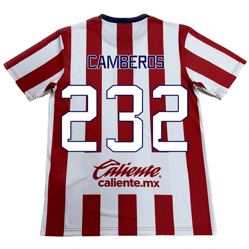 Enfant Football Maillot Hugo Camberos #232 Rouge Blanc Tenues Domicile 2024/25