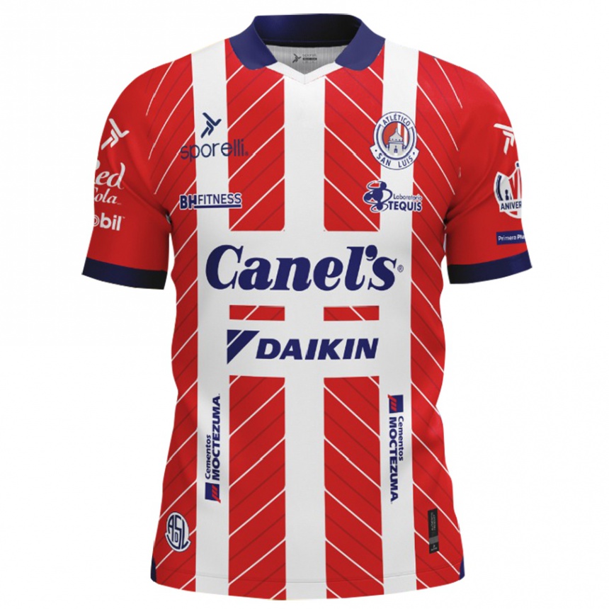 Enfant Football Maillot Votre Nom #0 Rouge Blanc Tenues Domicile 2024/25