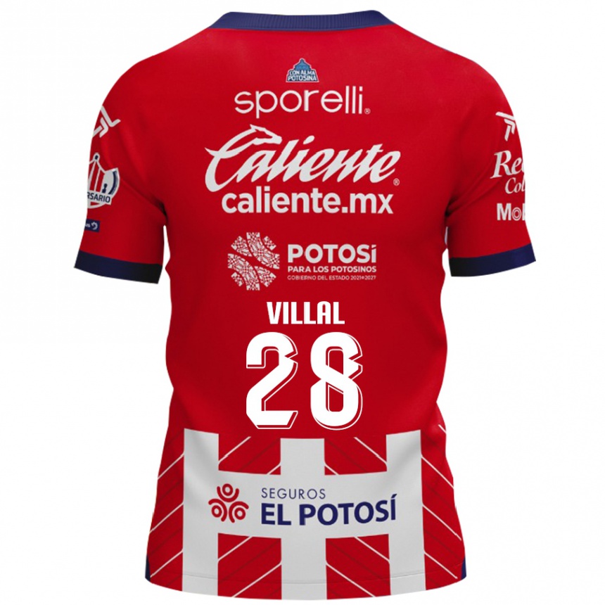 Enfant Football Maillot Jonantán Villal #28 Rouge Blanc Tenues Domicile 2024/25