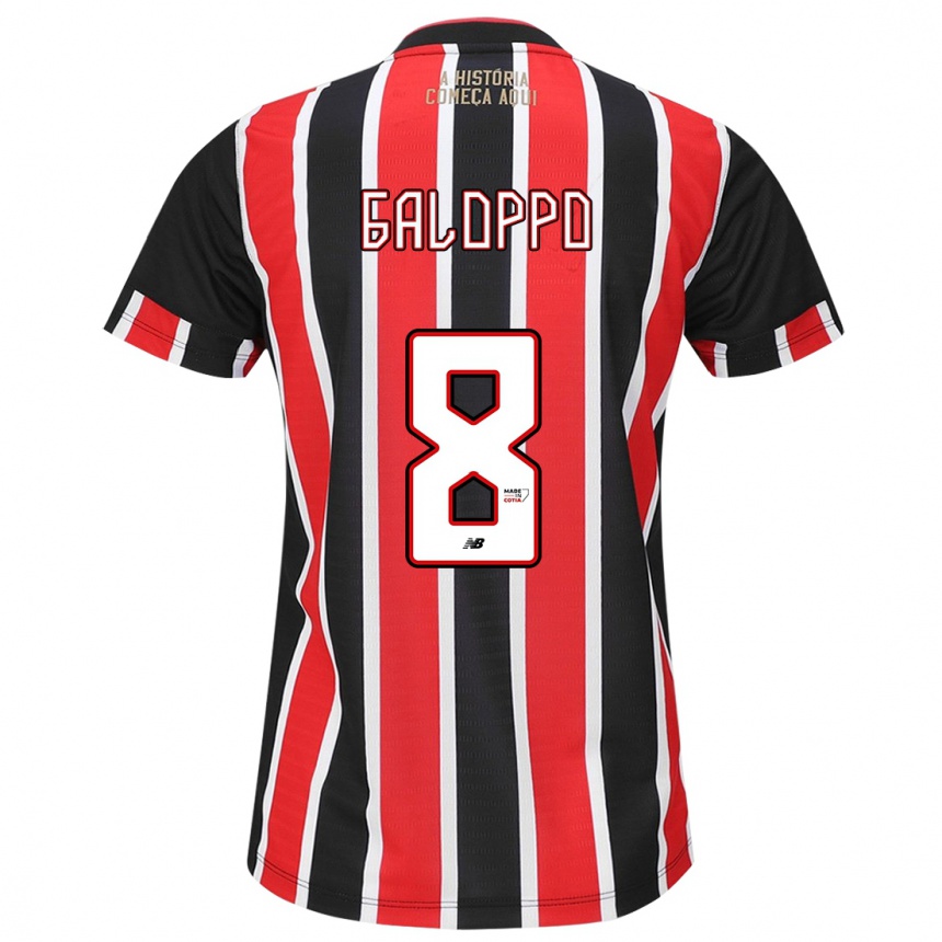 Enfant Football Maillot Giuliano Galoppo #8 Noir Rouge Blanc Tenues Extérieur 2024/25