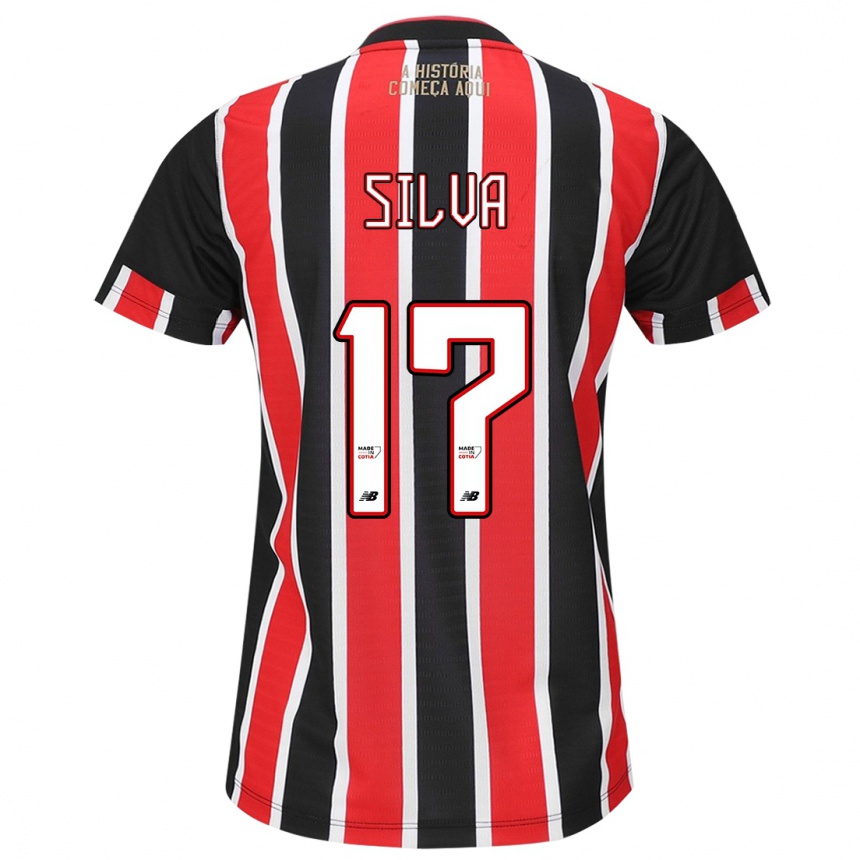 Enfant Football Maillot André Silva #17 Noir Rouge Blanc Tenues Extérieur 2024/25