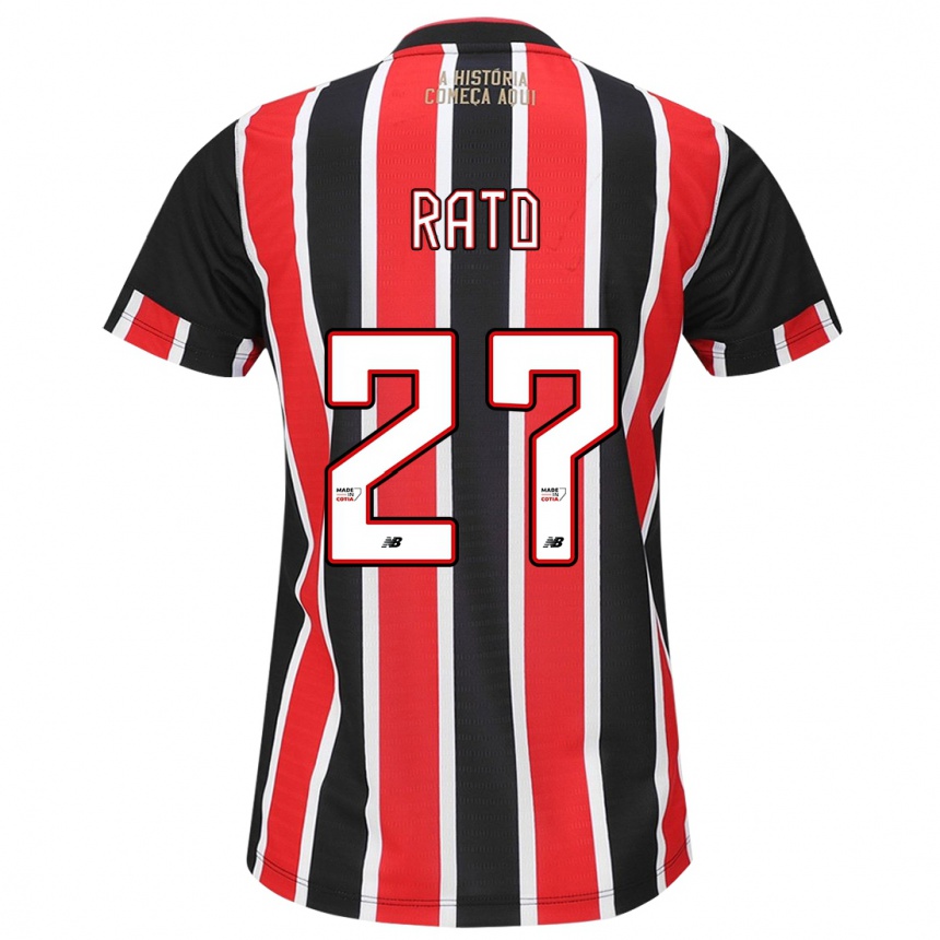 Enfant Football Maillot Wellington Rato #27 Noir Rouge Blanc Tenues Extérieur 2024/25