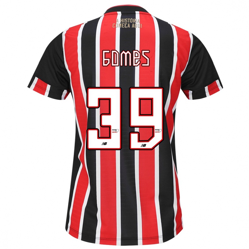 Enfant Football Maillot William Gomes #39 Noir Rouge Blanc Tenues Extérieur 2024/25