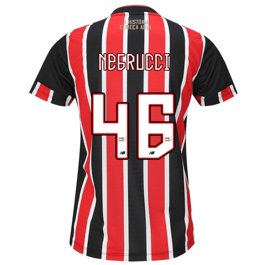 Enfant Football Maillot Felipe Negrucci #46 Noir Rouge Blanc Tenues Extérieur 2024/25