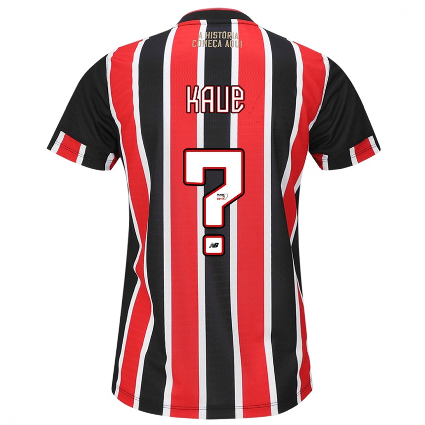 Enfant Football Maillot Kauê #0 Noir Rouge Blanc Tenues Extérieur 2024/25