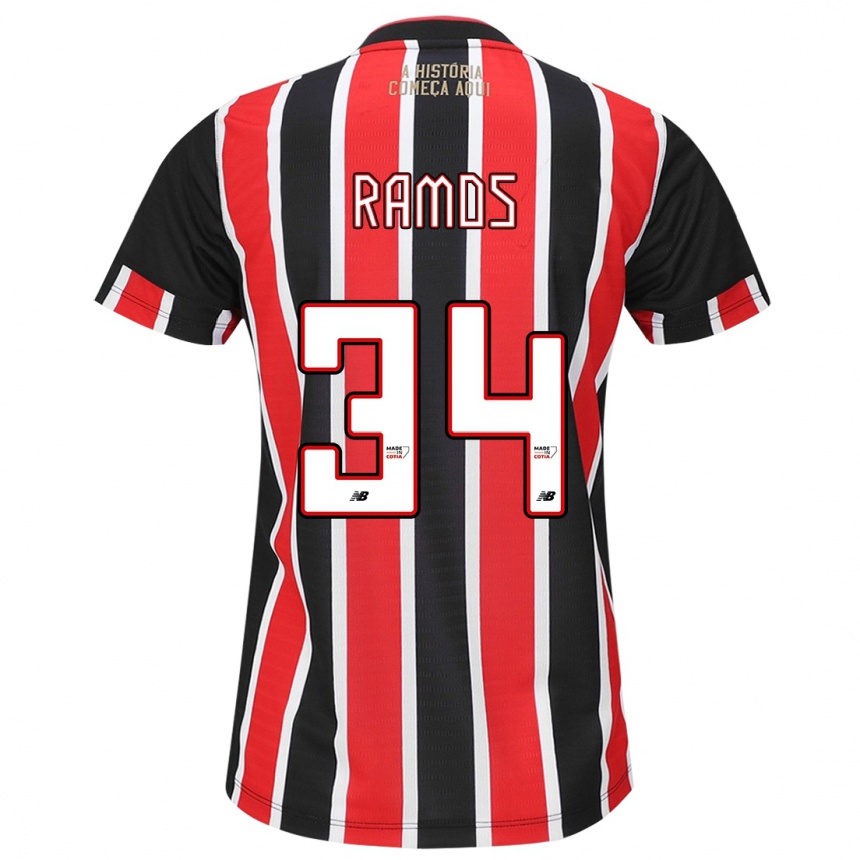 Enfant Football Maillot Raí Ramos #34 Noir Rouge Blanc Tenues Extérieur 2024/25