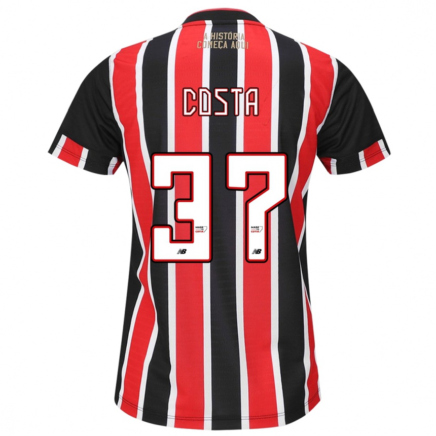 Enfant Football Maillot Talles Costa #37 Noir Rouge Blanc Tenues Extérieur 2024/25