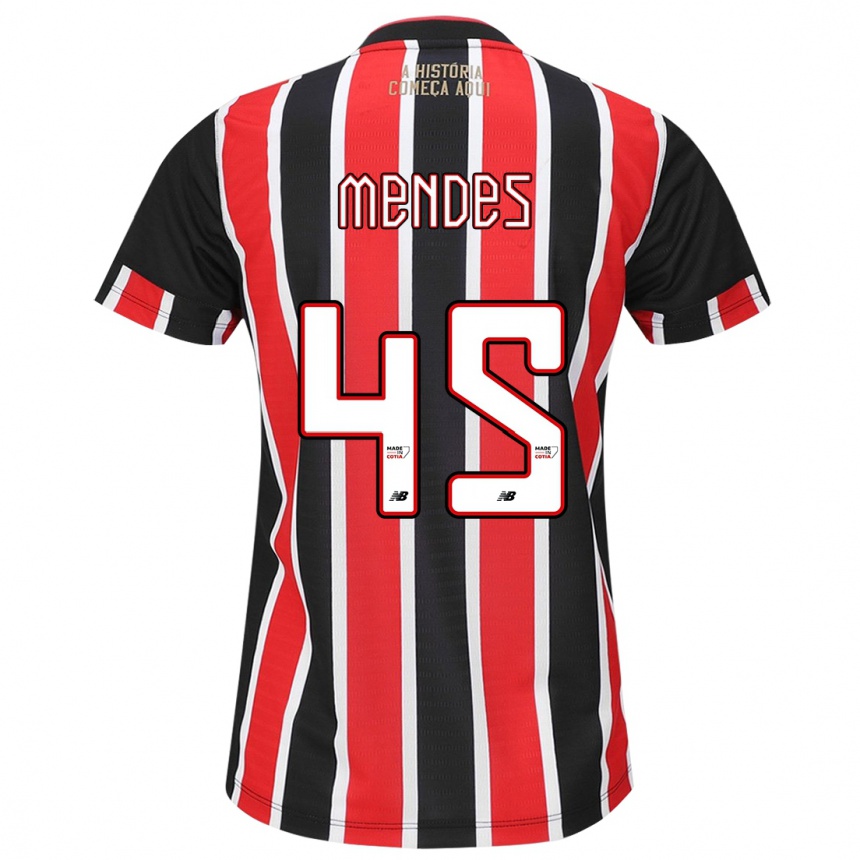 Enfant Football Maillot Nathan Mendes #45 Noir Rouge Blanc Tenues Extérieur 2024/25