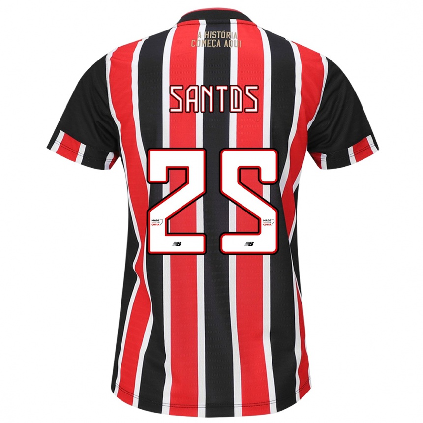 Enfant Football Maillot Mariana Santos #25 Noir Rouge Blanc Tenues Extérieur 2024/25