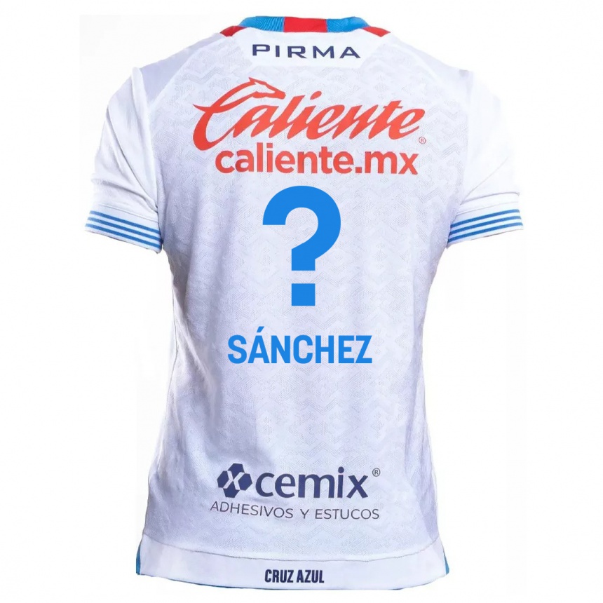 Enfant Football Maillot Jorge Sánchez #0 Blanc Bleu Tenues Extérieur 2024/25