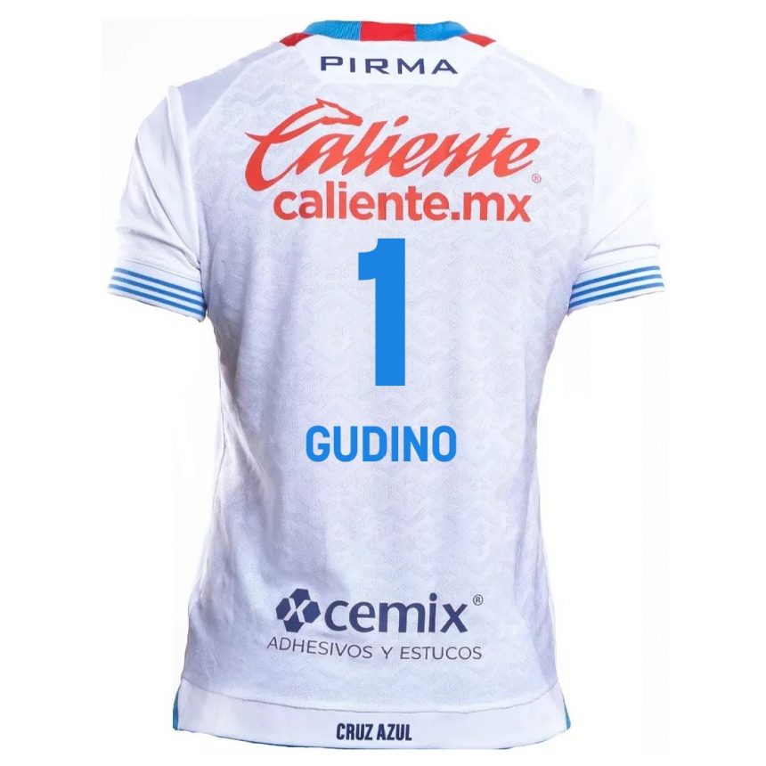 Enfant Football Maillot Andrés Gudiño #1 Blanc Bleu Tenues Extérieur 2024/25