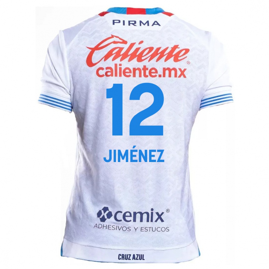 Enfant Football Maillot Luis Jiménez #12 Blanc Bleu Tenues Extérieur 2024/25